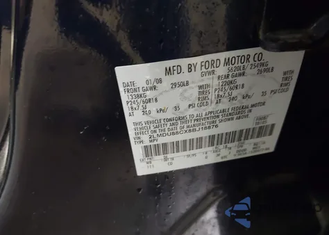 2008 Lincoln Mkx from USA, damaged, VIN 2LMDU88CX8BJ18876